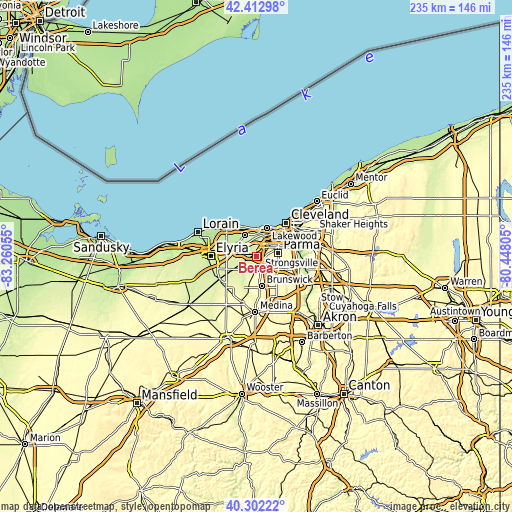 Topographic map of Berea