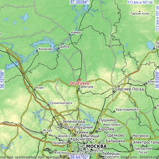 Topographic map of Orud’yevo