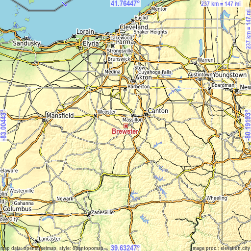 Topographic map of Brewster