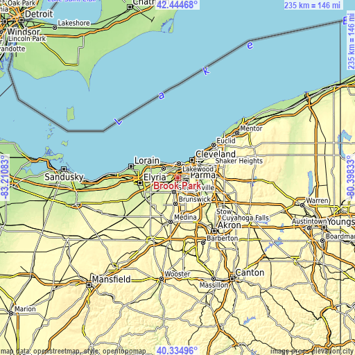 Topographic map of Brook Park