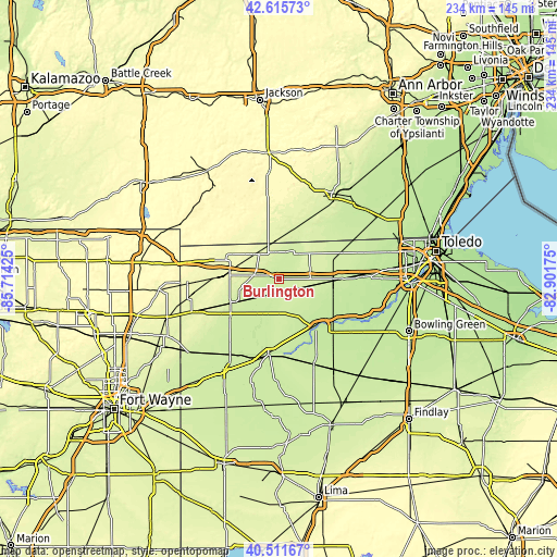 Topographic map of Burlington