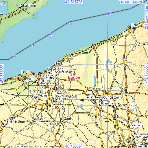 Topographic map of Burton