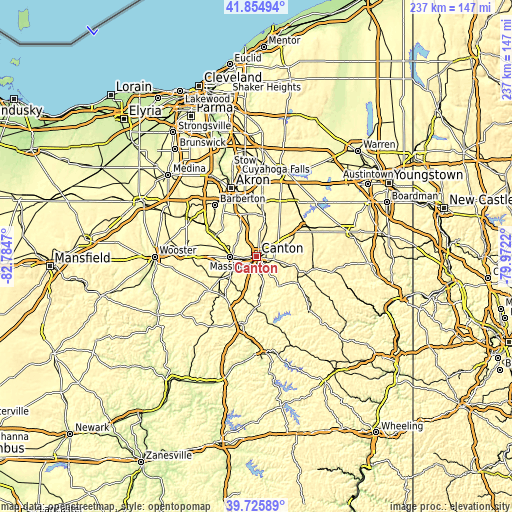 Topographic map of Canton