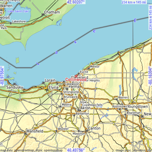 Topographic map of Collinwood