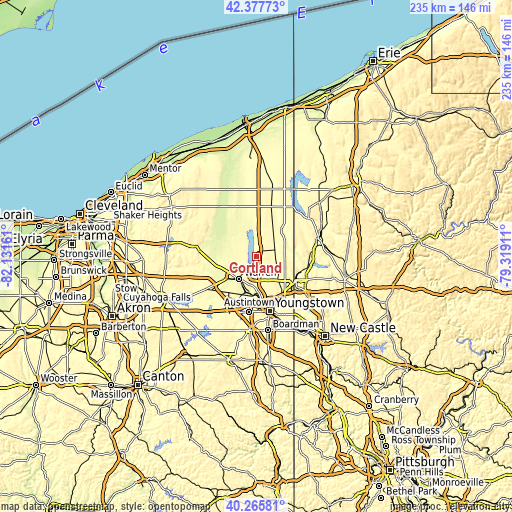 Topographic map of Cortland