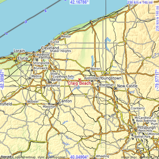 Topographic map of Craig Beach