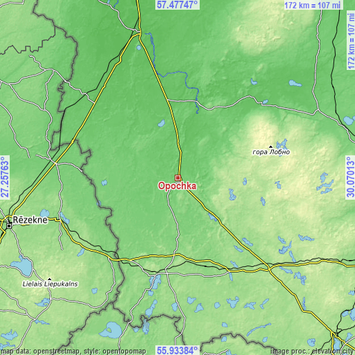 Topographic map of Opochka