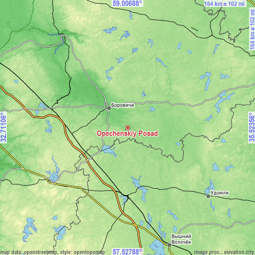 Topographic map of Opechenskiy Posad