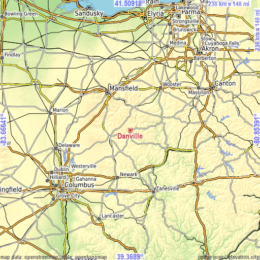 Topographic map of Danville