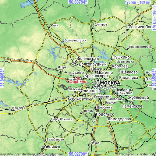 Topographic map of Opalikha