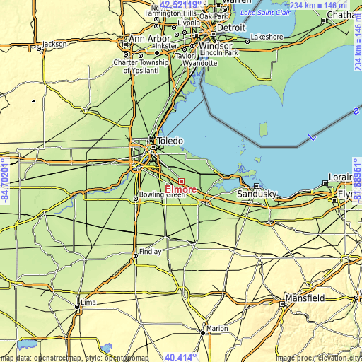 Topographic map of Elmore