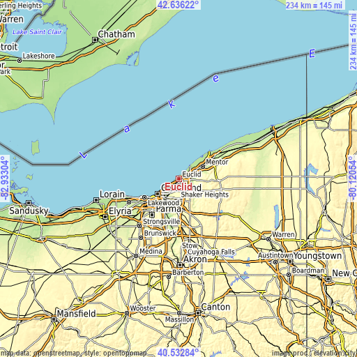 Topographic map of Euclid