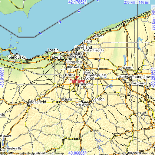 Topographic map of Fairlawn