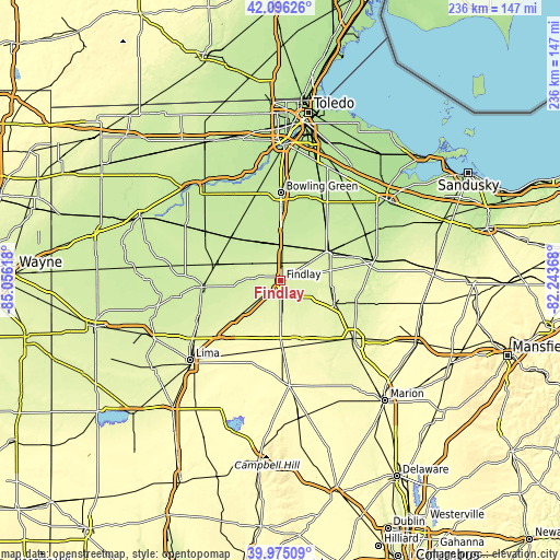 Topographic map of Findlay