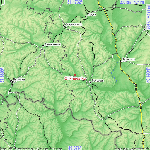 Topographic map of Ol’khovatka