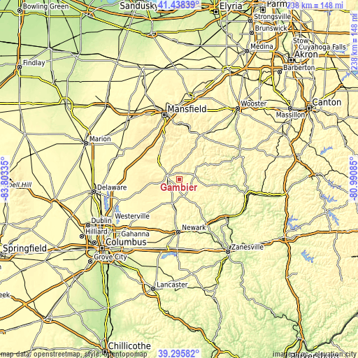 Topographic map of Gambier