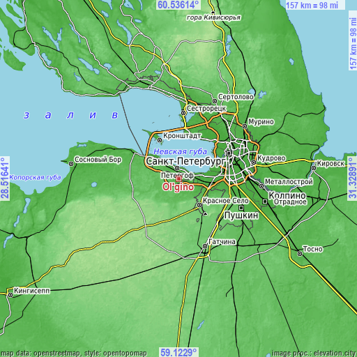 Topographic map of Ol’gino