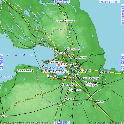 Topographic map of Ol’gino