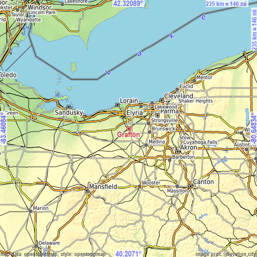 Topographic map of Grafton