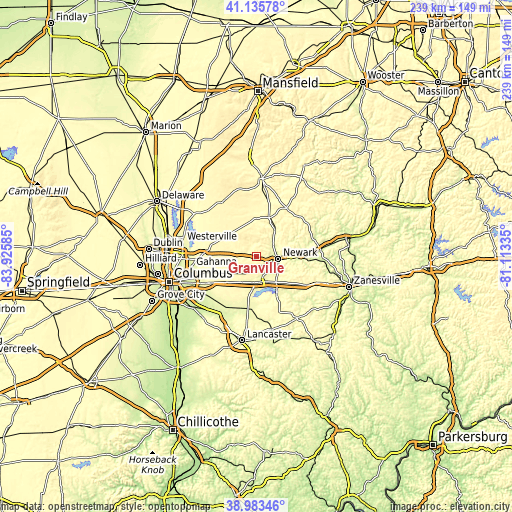 Topographic map of Granville