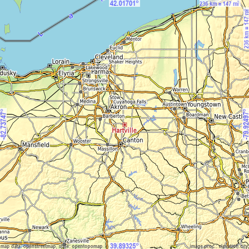 Topographic map of Hartville