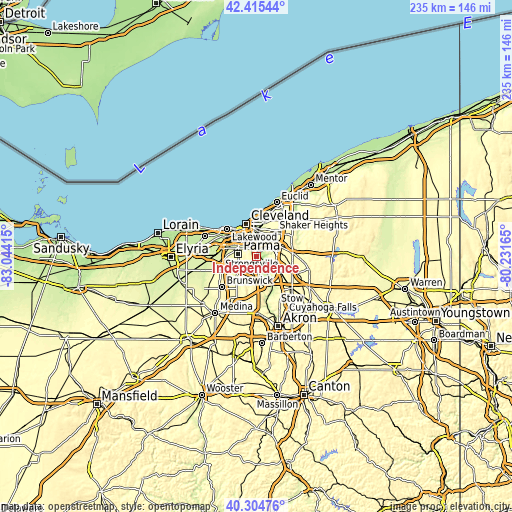 Topographic map of Independence