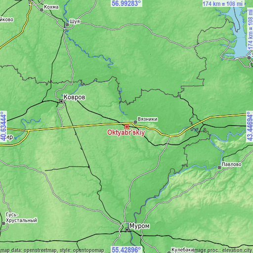 Topographic map of Oktyabr’skiy