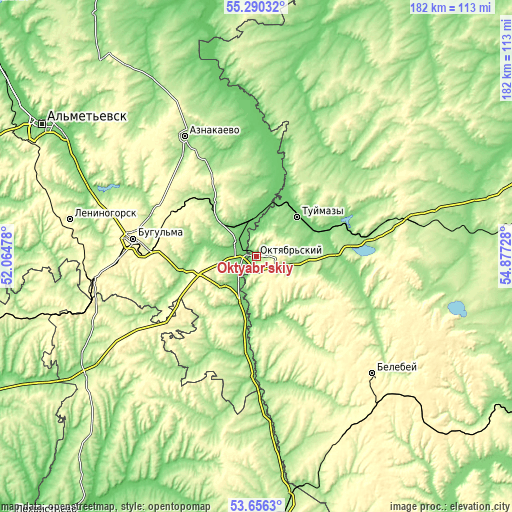 Topographic map of Oktyabr’skiy