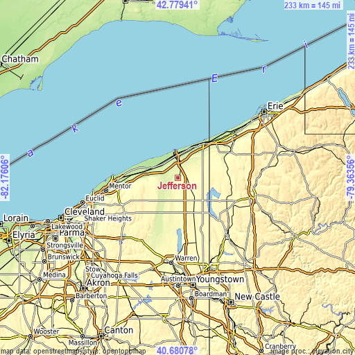 Topographic map of Jefferson