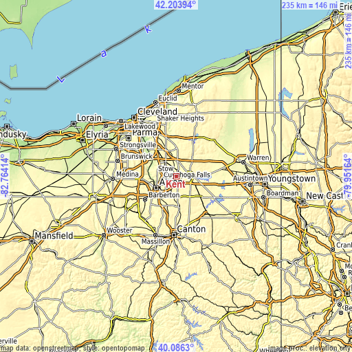 Topographic map of Kent