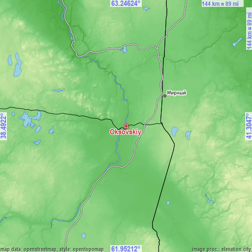 Topographic map of Oksovskiy