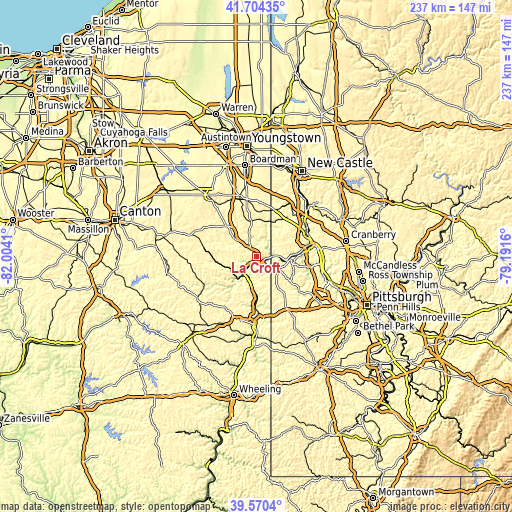 Topographic map of La Croft