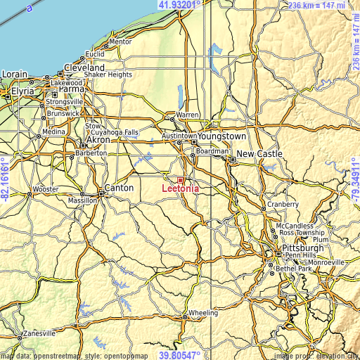 Topographic map of Leetonia