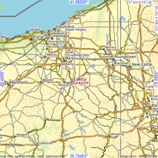 Topographic map of Louisville