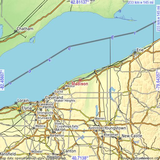 Topographic map of Madison