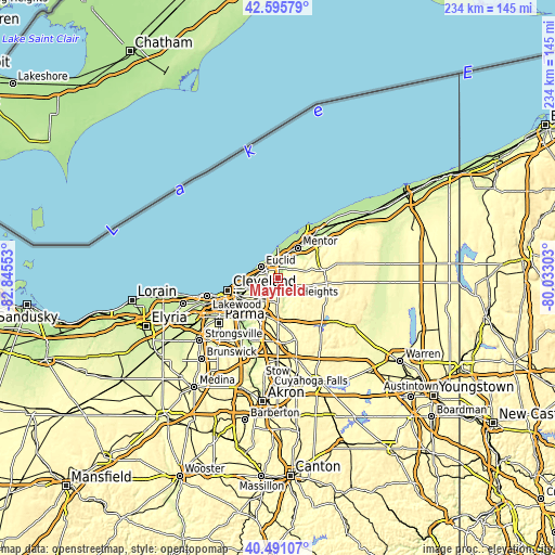 Topographic map of Mayfield