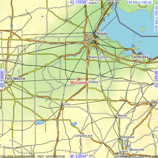 Topographic map of McComb