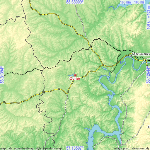 Topographic map of Ochër