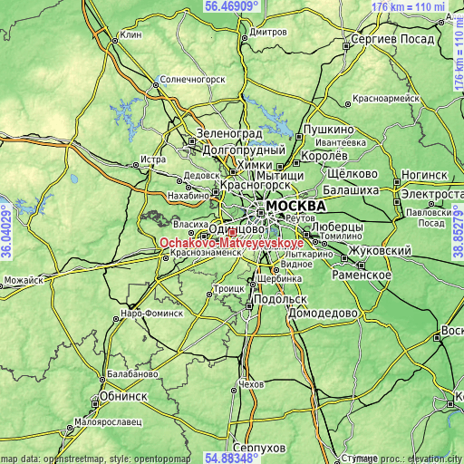 Topographic map of Ochakovo-Matveyevskoye