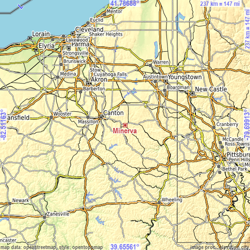 Topographic map of Minerva