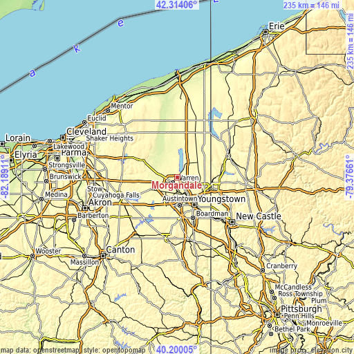 Topographic map of Morgandale