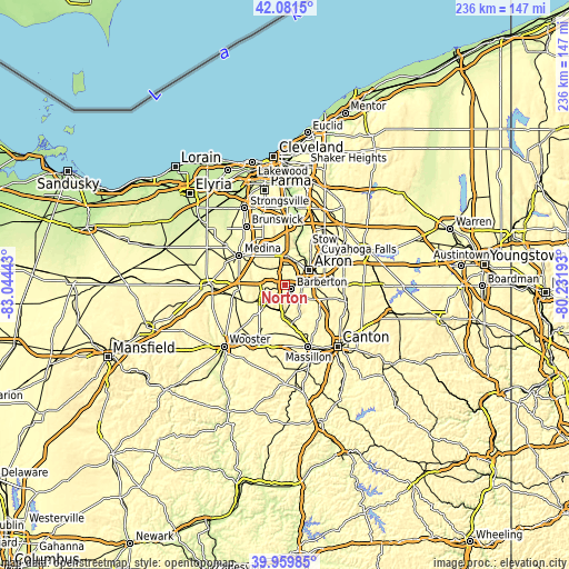 Topographic map of Norton