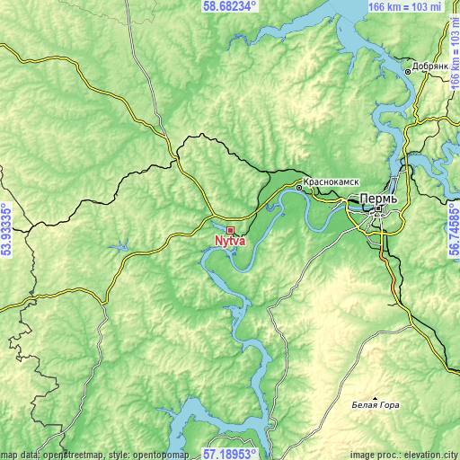 Topographic map of Nytva