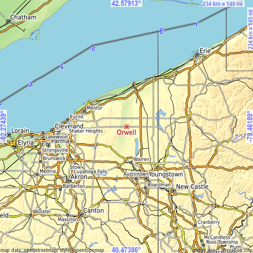 Topographic map of Orwell