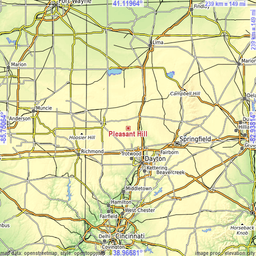 Topographic map of Pleasant Hill