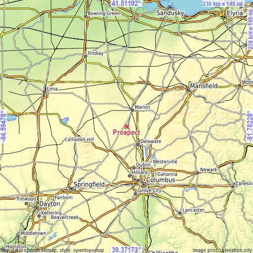 Topographic map of Prospect