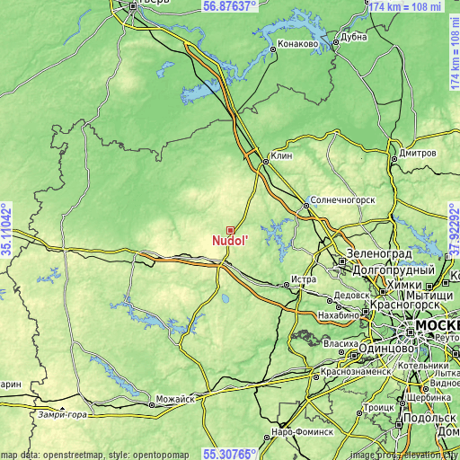 Topographic map of Nudol’