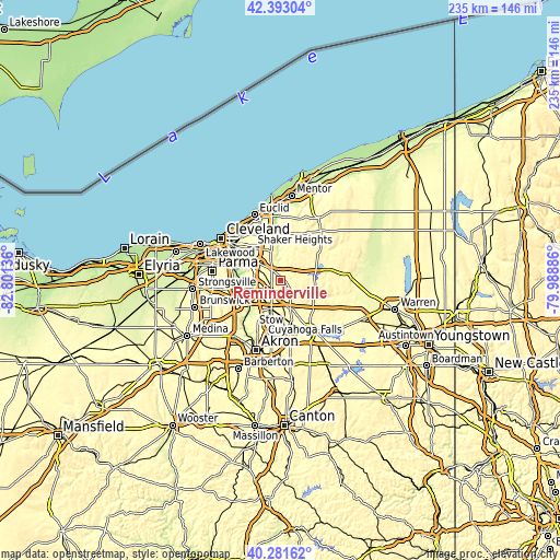 Topographic map of Reminderville