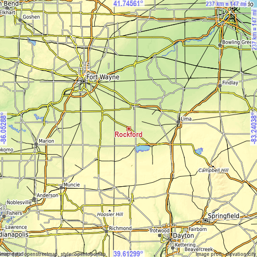 Topographic map of Rockford