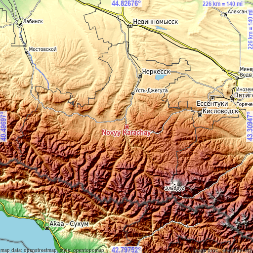 Topographic map of Novyy Karachay